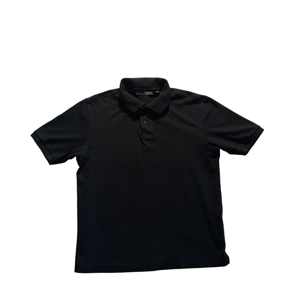 Polo Shirt Mens Medium Black Short Sleeve Casual